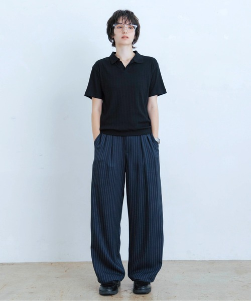 Zooodle(ズードル)の「Rib Skipper Polo Shirt - リブスキッパーポロシャツ -(ポロシャツ・メンズ・ブラウン/ブラック・MEDIUM/LARGE)」の20枚目の写真