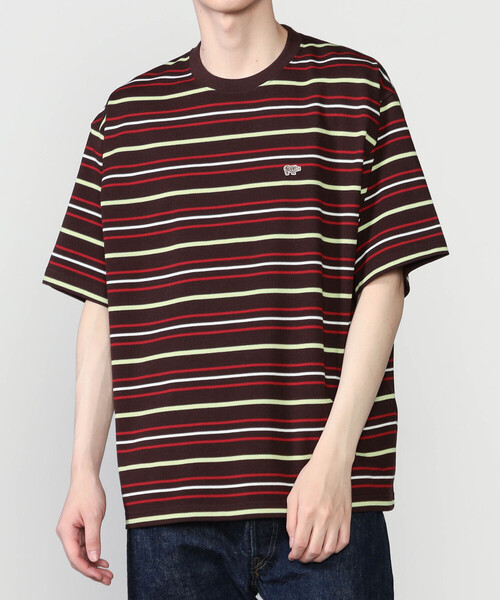 SCYE BASICS(サイベーシックス)の「SCYE BASICS |〈別注〉コットン 鹿の子ボーダーTシャツ MEN(Tシャツ/カットソー・メンズ・グリーン系その他/ブラウン系その他/ブルー系その他5・40/38)」の2枚目の写真