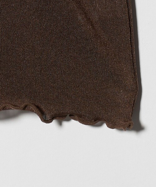 A DAY IN THE LIFE UNITED ARROWS(アデイインザライフユナイテッドアローズ)の「シャイニーリブ カットソー 5分袖 <A DAY IN THE LIFE>(Tシャツ/カットソー・レディース・オフホワイト/グレー系/ダークブラウン・FREE)」の6枚目の写真