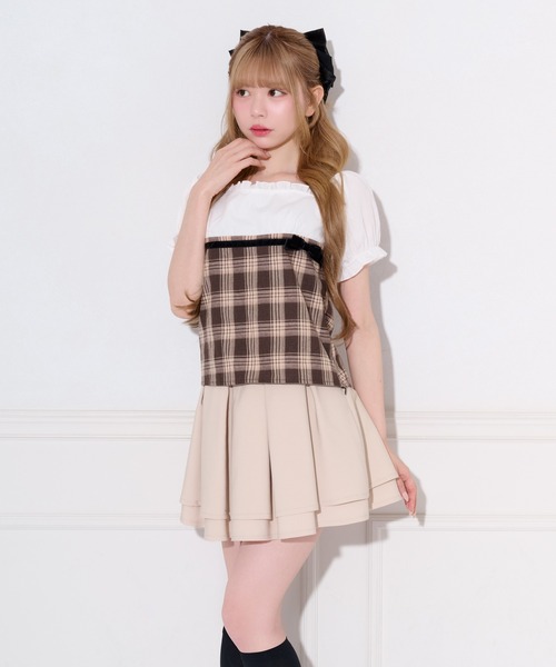 apres jour(アプレジュール)の「ドッキングパフスリーブブラウス(シャツ/ブラウス・レディース・ブラック/ブラウン系その他・X-LARGE/フリー)」の9枚目の写真