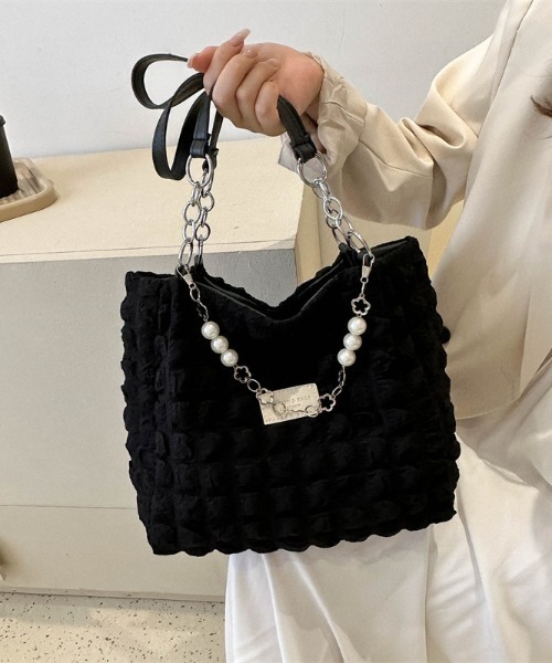 boemy(ボエミー)の「ぽこぽこワッフル トートバッグ(トートバッグ・レディース・パープル/ホワイト/ブラック/グリーン・FREE)」の8枚目の写真
