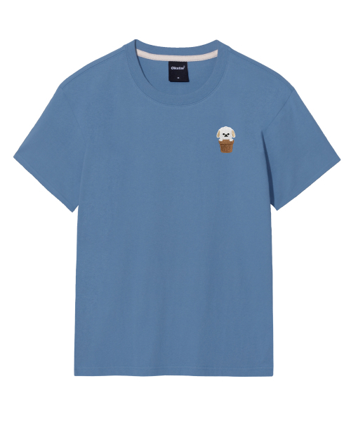 OKSTAR（オクスター）の「ハローワン刺繍半袖（Tシャツ/カットソー・レディース・ブラック/ネイビー/グレー/クリーム/ダークグレー/ホワイト/ライトベージュ/カーキ/ダークグリーン/ダークブルー/ライトグレー・2XL/3XL/4XL/X-LARGE/SMALL/MEDIUM/LARGE）」の17枚目の写真