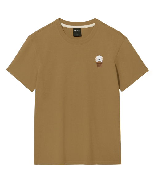 OKSTAR（オクスター）の「ハローワン刺繍半袖（Tシャツ/カットソー・レディース・ブラック/ネイビー/グレー/クリーム/ダークグレー/ホワイト/ライトベージュ/カーキ/ダークグリーン/ダークブルー/ライトグレー・2XL/3XL/4XL/X-LARGE/SMALL/MEDIUM/LARGE）」の18枚目の写真