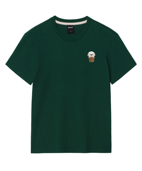 OKSTAR（オクスター）の「ハローワン刺繍半袖（Tシャツ/カットソー・レディース・ブラック/ネイビー/グレー/クリーム/ダークグレー/ホワイト/ライトベージュ/カーキ/ダークグリーン/ダークブルー/ライトグレー・2XL/3XL/4XL/X-LARGE/SMALL/MEDIUM/LARGE）」の19枚目の写真