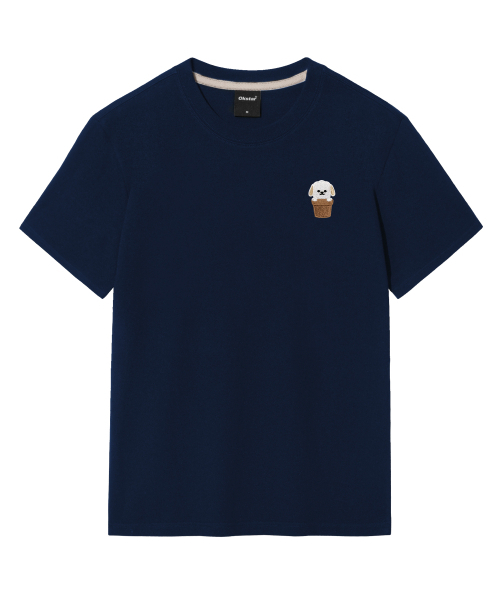 OKSTAR（オクスター）の「ハローワン刺繍半袖（Tシャツ/カットソー・レディース・ブラック/ネイビー/グレー/クリーム/ダークグレー/ホワイト/ライトベージュ/カーキ/ダークグリーン/ダークブルー/ライトグレー・2XL/3XL/4XL/X-LARGE/SMALL/MEDIUM/LARGE）」の20枚目の写真