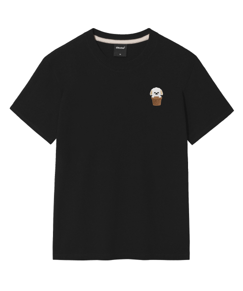 OKSTAR（オクスター）の「ハローワン刺繍半袖（Tシャツ/カットソー・レディース・ブラック/ネイビー/グレー/クリーム/ダークグレー/ホワイト/ライトベージュ/カーキ/ダークグリーン/ダークブルー/ライトグレー・2XL/3XL/4XL/X-LARGE/SMALL/MEDIUM/LARGE）」の21枚目の写真