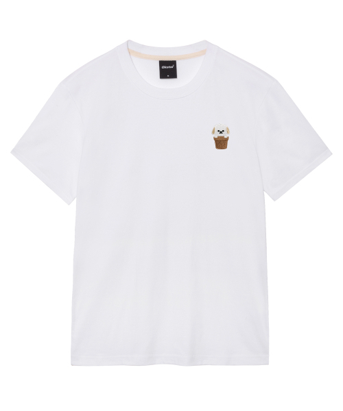 OKSTAR（オクスター）の「ハローワン刺繍半袖（Tシャツ/カットソー・レディース・ブラック/ネイビー/グレー/クリーム/ダークグレー/ホワイト/ライトベージュ/カーキ/ダークグリーン/ダークブルー/ライトグレー・2XL/3XL/4XL/X-LARGE/SMALL/MEDIUM/LARGE）」の22枚目の写真