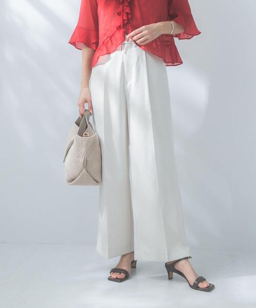URBAN RESEARCH ROSSO WOMEN(アーバンリサーチ ロッソ)の「防シワ リネンライクイージースラックス(その他パンツ・レディース・ブルー系その他/ライトベージュ/ネイビー・36/38)」の4枚目の写真