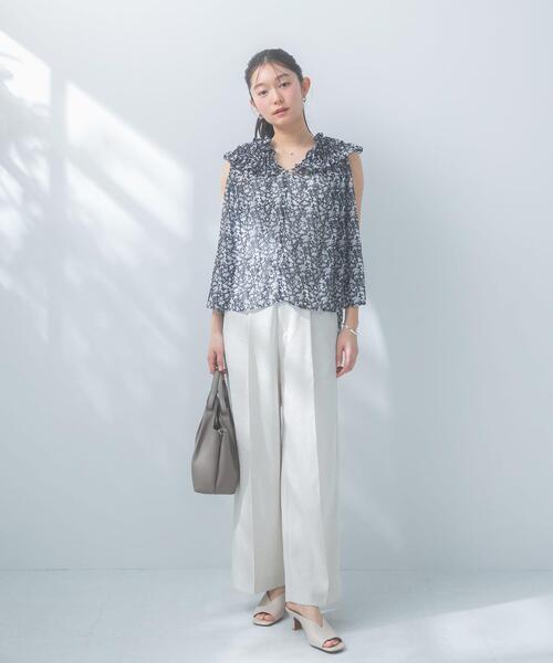 URBAN RESEARCH ROSSO WOMEN(アーバンリサーチ ロッソ)の「防シワ リネンライクイージースラックス(その他パンツ・レディース・ブルー系その他/ライトベージュ/ネイビー・36/38)」の7枚目の写真