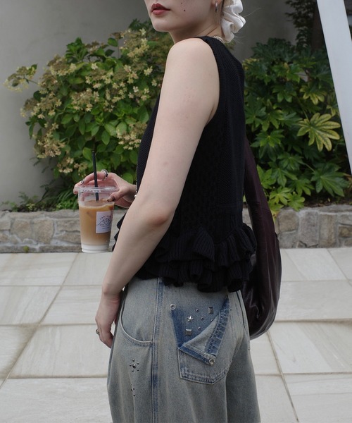 Ameri(アメリ)の「TATTOO STUDS DENIM PANTS(デニムパンツ・レディース・ブルー/ブラック・26inch/25inch/24inch)」の16枚目の写真