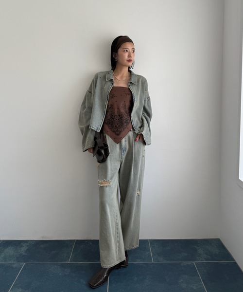 Ameri(アメリ)の「TATTOO STUDS DENIM PANTS(デニムパンツ・レディース・ブルー/ブラック・26inch/25inch/24inch)」の18枚目の写真