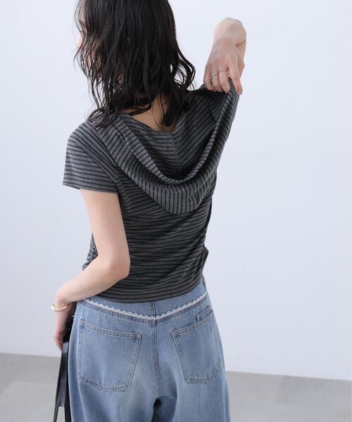 FREE'S MART(フリーズマート)の「◆スキッパー半袖カットソーフーディー(Tシャツ/カットソー・レディース・ネイビー/ホワイト/グレー系その他/グレー系その他2・FREE)」の21枚目の写真