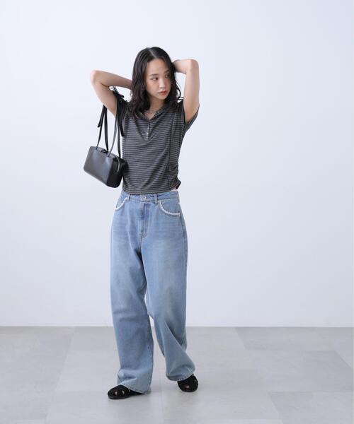 FREE'S MART（フリーズマート）の「◆スキッパー半袖カットソーフーディー（Tシャツ/カットソー・レディース・ネイビー/ホワイト/グレー系その他/グレー系その他2・FREE）」の18枚目の写真