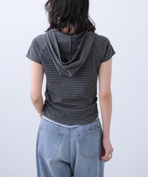 FREE'S MART（フリーズマート）の「◆スキッパー半袖カットソーフーディー（Tシャツ/カットソー・レディース・ネイビー/ホワイト/グレー系その他/グレー系その他2・FREE）」の20枚目の写真