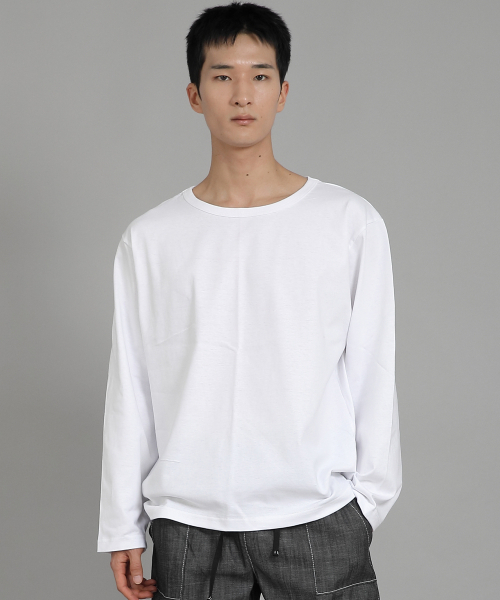 SAINTCREW(セントクルー)の「無地Rネック長袖TシャツRRL-875ホワイト(Tシャツ/カットソー・メンズ・その他・LARGE/X-LARGE/XXXX-LARGE/XXX-LARGE/XX-LARGE/MEDIUM)」の1枚目の写真