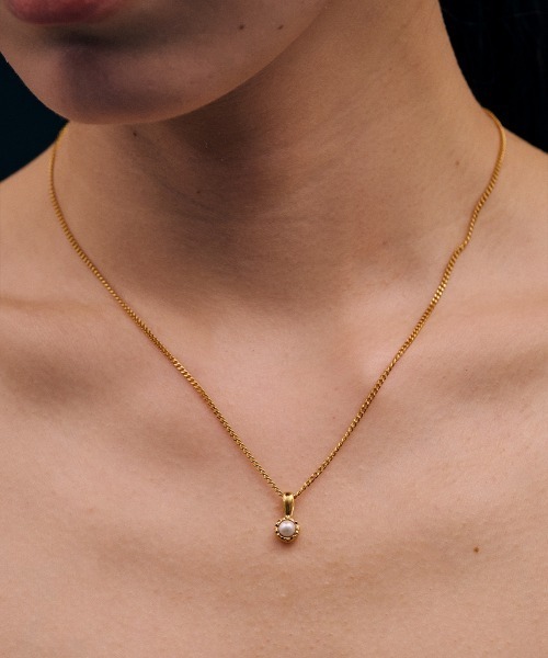 Fauvirame（フォーヴィレイム）の「【Fauvirame】Single Pearl Lava Necklace / シングルパールラヴァネックレス（ネックレス・レディース・GOLD・ONE SIZE）」の2枚目の写真