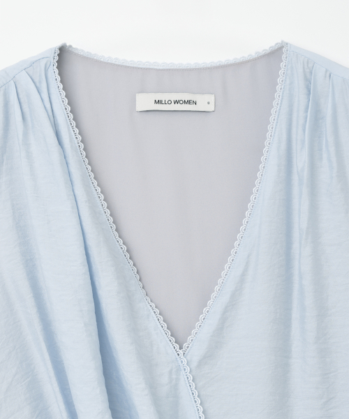 MILLO WOMEN（ミロウーマン）の「レーストリミングドレープドレス[スカイブルー]（ワンピース・レディース・その他・SMALL/MEDIUM）」の8枚目の写真
