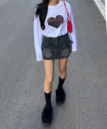 ハートグラフィックロンT／長袖Tシャツ(hsyd)