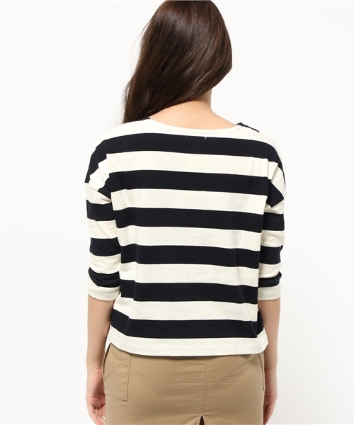 earth music&ecology（アースミュージックアンドエコロジー）の「【2016Spring】ワイドボーダープルオーバー（Tシャツ/カットソー・レディース・ブラック/ネイビー/LT.Gray/ブルー・FREE）」の7枚目の写真