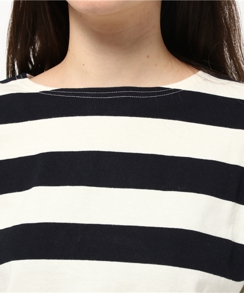 earth music&ecology（アースミュージックアンドエコロジー）の「【2016Spring】ワイドボーダープルオーバー（Tシャツ/カットソー・レディース・ブラック/ネイビー/LT.Gray/ブルー・FREE）」の8枚目の写真