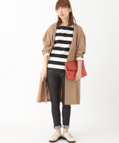 earth music&ecology（アースミュージックアンドエコロジー）の「【2016Spring】ワイドボーダープルオーバー（Tシャツ/カットソー・レディース・ブラック/ネイビー/LT.Gray/ブルー・FREE）」の16枚目の写真