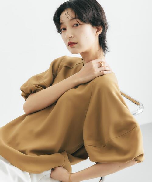 URBAN RESEARCH ROSSO WOMEN(アーバンリサーチ ロッソ)の「クールタッチ 吸水速乾バルーンブラウス(シャツ/ブラウス・レディース・アイボリー/イエロー系その他/ネイビー・FREE)」の3枚目の写真