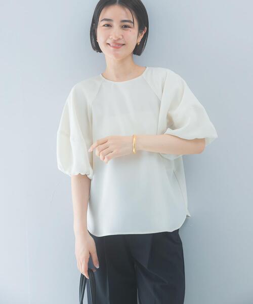 URBAN RESEARCH ROSSO WOMEN(アーバンリサーチ ロッソ)の「クールタッチ 吸水速乾バルーンブラウス(シャツ/ブラウス・レディース・アイボリー/イエロー系その他/ネイビー・FREE)」の20枚目の写真