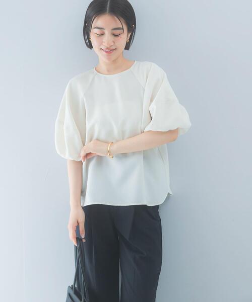 URBAN RESEARCH ROSSO WOMEN(アーバンリサーチ ロッソ)の「クールタッチ 吸水速乾バルーンブラウス(シャツ/ブラウス・レディース・アイボリー/イエロー系その他/ネイビー・FREE)」の19枚目の写真