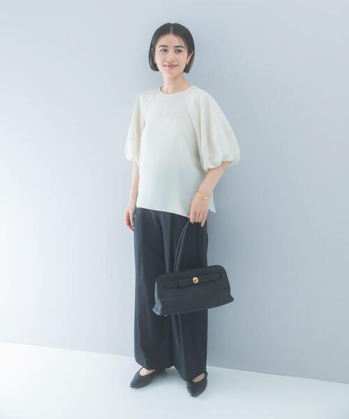 URBAN RESEARCH ROSSO WOMEN(アーバンリサーチ ロッソ)の「クールタッチ 吸水速乾バルーンブラウス(シャツ/ブラウス・レディース・アイボリー/イエロー系その他/ネイビー・FREE)」の17枚目の写真