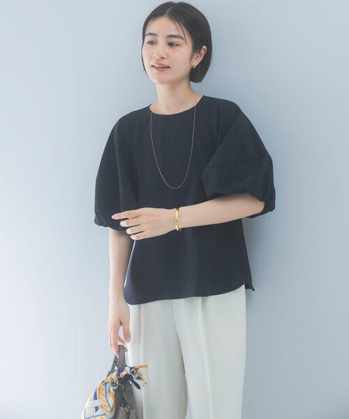 URBAN RESEARCH ROSSO WOMEN(アーバンリサーチ ロッソ)の「クールタッチ 吸水速乾バルーンブラウス(シャツ/ブラウス・レディース・アイボリー/イエロー系その他/ネイビー・FREE)」の14枚目の写真