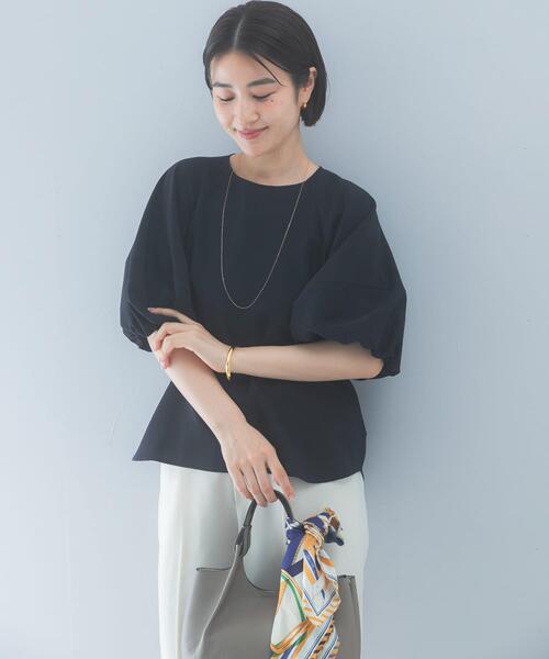 URBAN RESEARCH ROSSO WOMEN(アーバンリサーチ ロッソ)の「クールタッチ 吸水速乾バルーンブラウス(シャツ/ブラウス・レディース・アイボリー/イエロー系その他/ネイビー・FREE)」の13枚目の写真