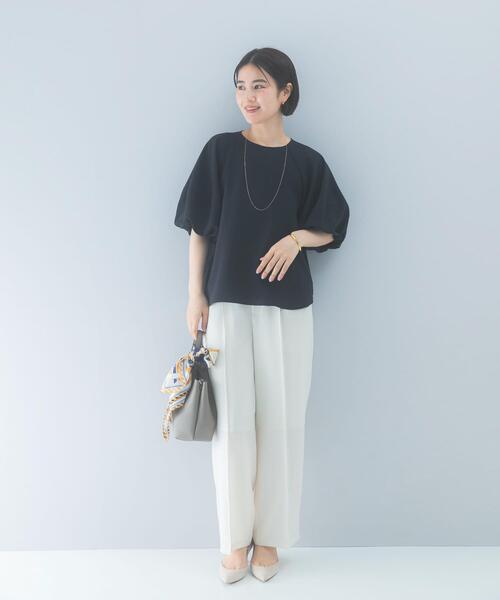 URBAN RESEARCH ROSSO WOMEN(アーバンリサーチ ロッソ)の「クールタッチ 吸水速乾バルーンブラウス(シャツ/ブラウス・レディース・アイボリー/イエロー系その他/ネイビー・FREE)」の11枚目の写真