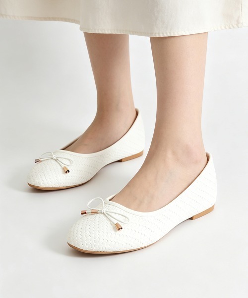 Miniministore(ミニミニストア)の「パンプス バレエシューズ フラットソール(パンプス・レディース・ブラック/パイソン/ホワイト・25.0cm/24.5cm/24.0cm/23.5cm/23.0cm)」の1枚目の写真