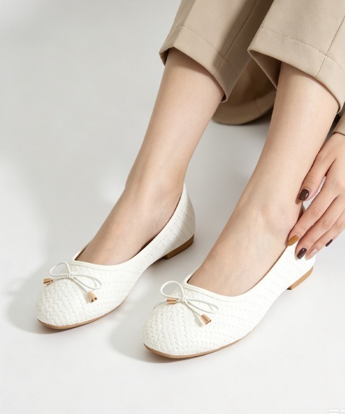 Miniministore(ミニミニストア)の「パンプス バレエシューズ フラットソール(パンプス・レディース・ブラック/パイソン/ホワイト・25.0cm/24.5cm/24.0cm/23.5cm/23.0cm)」の19枚目の写真