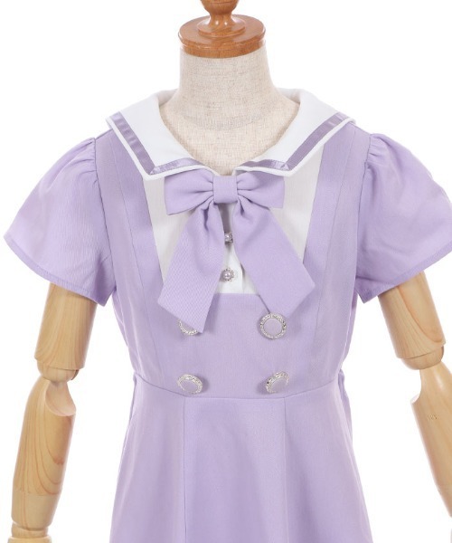axes femme（アクシーズファム）の「リボンセットセーラーＯＰ（ワンピース・キッズ・ラベンダー/ネイビー・LARGE/X-LARGE/MEDIUM）」の5枚目の写真