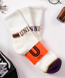 UNIVERSAL OVERALL（ユニバーサルオーバーオール）の「【94】【UNIVERSAL OVERALL/ユニバーサルオーバーオール】3足セット ソックス/ビッグUロゴ/Uロゴワンポイント/ライン＆ロゴ（ソックス/靴下）」