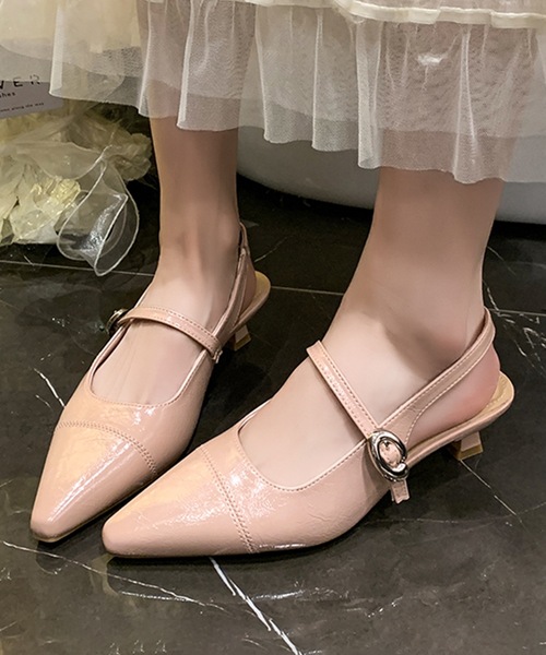 Lace Ladies(レースレディース)の「バックストラップ ポインテッド ヒール パンプス(パンプス・レディース・ピンク/シルバー/アイボリー・23cm/23.5cm/24cm/24.5cm/25cm/22.5cm)」の2枚目の写真
