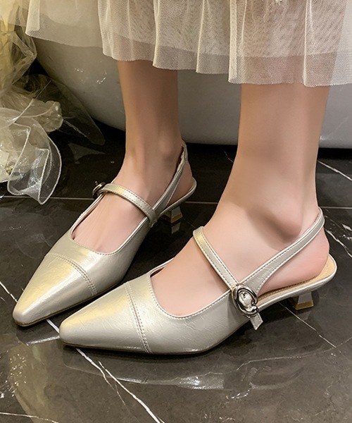 Lace Ladies(レースレディース)の「バックストラップ ポインテッド ヒール パンプス(パンプス・レディース・ピンク/シルバー/アイボリー・23cm/23.5cm/24cm/24.5cm/25cm/22.5cm)」の3枚目の写真