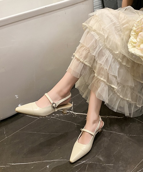 Lace Ladies(レースレディース)の「バックストラップ ポインテッド ヒール パンプス(パンプス・レディース・ピンク/シルバー/アイボリー・23cm/23.5cm/24cm/24.5cm/25cm/22.5cm)」の4枚目の写真