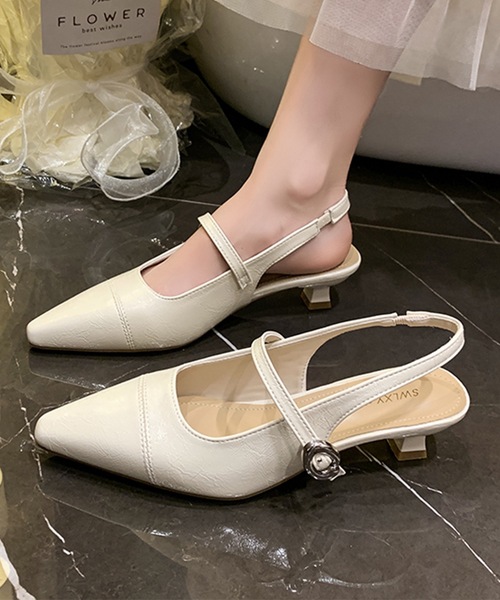 Lace Ladies(レースレディース)の「バックストラップ ポインテッド ヒール パンプス(パンプス・レディース・ピンク/シルバー/アイボリー・23cm/23.5cm/24cm/24.5cm/25cm/22.5cm)」の5枚目の写真