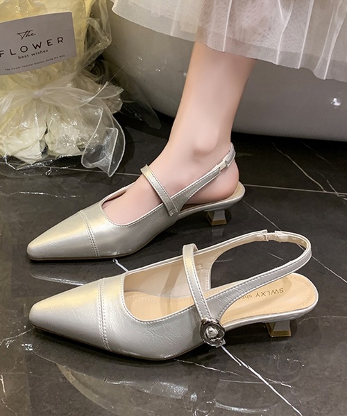 Lace Ladies(レースレディース)の「バックストラップ ポインテッド ヒール パンプス(パンプス・レディース・ピンク/シルバー/アイボリー・23cm/23.5cm/24cm/24.5cm/25cm/22.5cm)」の9枚目の写真