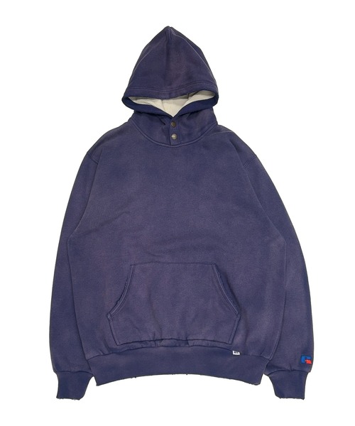 Russell Athletic(ラッセルアスレティック)の「RUSSELL ATHLETIC / ラッセルアスレティック Tri-Blend Brushed CN Sweat with Added Hood トライブレンド ブラッシュド クルーネック スウェット フード フーディー プルオーバーパーカー メンズ レディース 2026年 秋 秋服 冬 冬服(パーカー・メンズ・グレー/ネイビー/ブラウン・L/XL/M)」の3枚目の写真