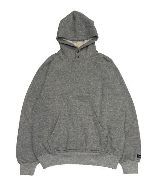 Russell Athletic(ラッセルアスレティック)の「RUSSELL ATHLETIC / ラッセルアスレティック Tri-Blend Brushed CN Sweat with Added Hood トライブレンド ブラッシュド クルーネック スウェット フード フーディー プルオーバーパーカー メンズ レディース 2026年 秋 秋服 冬 冬服(パーカー・メンズ・グレー/ネイビー/ブラウン・L/XL/M)」の2枚目の写真