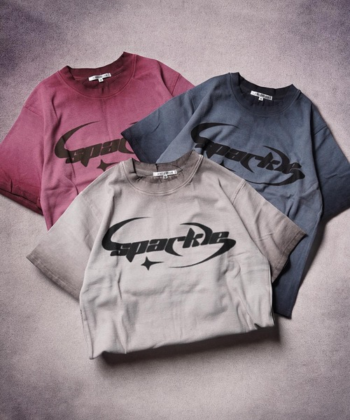 1111clothing(ワンフォークロージング)の「スプレー加工 テレコTシャツ / Spray-Printed Ribbed T-Shirt(Tシャツ/カットソー・メンズ・チャコールグレー/ホワイト/ピンク・L/M)」の4枚目の写真