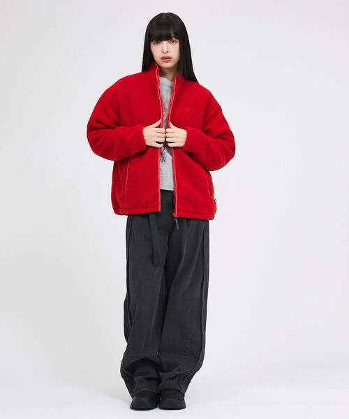 Russell Athletic(ラッセルアスレティック)の「【RUSSELL ATHLETIC/ラッセル アスレチック】シープボアジップジャケット/Sheep Boa Zip JKT/パーカー(ブルゾン・レディース・アイボリー/ブラック/レッド・フリー)」の5枚目の写真