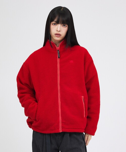 Russell Athletic(ラッセルアスレティック)の「【RUSSELL ATHLETIC/ラッセル アスレチック】シープボアジップジャケット/Sheep Boa Zip JKT/パーカー(ブルゾン・レディース・アイボリー/ブラック/レッド・フリー)」の9枚目の写真