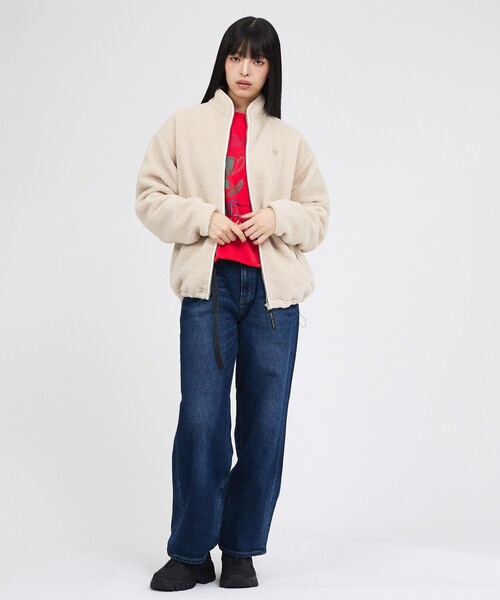 Russell Athletic(ラッセルアスレティック)の「【RUSSELL ATHLETIC/ラッセル アスレチック】シープボアジップジャケット/Sheep Boa Zip JKT/パーカー(ブルゾン・レディース・アイボリー/ブラック/レッド・フリー)」の11枚目の写真