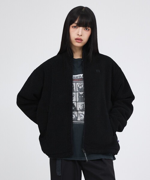 Russell Athletic(ラッセルアスレティック)の「【RUSSELL ATHLETIC/ラッセル アスレチック】シープボアジップジャケット/Sheep Boa Zip JKT/パーカー(ブルゾン・レディース・アイボリー/ブラック/レッド・フリー)」の18枚目の写真