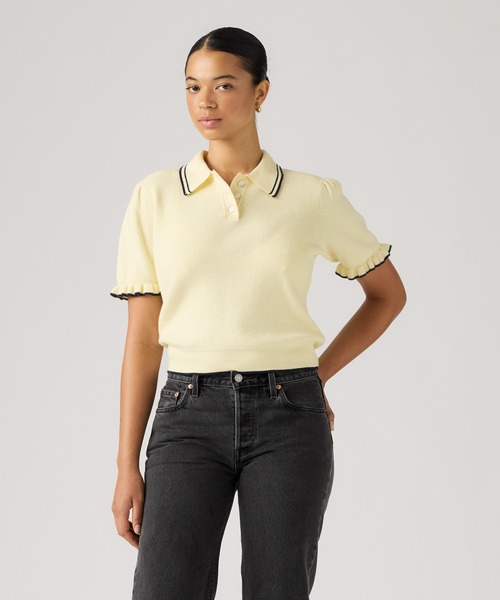 Levi's(リーバイス)の「Levi's/リーバイス スーパーソフト サマー ショートスリーブポロシャツ(ポロシャツ・レディース・イエロー・XS/S/M)」の2枚目の写真