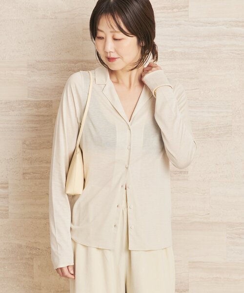 plage（プラージュ）の「Open collar ロンT（Tシャツ/カットソー・レディース・アイボリー/ブラック・FREE）」の15枚目の写真